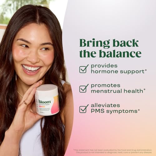 Buy now Bloom Nutrition Hormone Health & Cortisol Support for Women - Balance - Menstrual Health, PMS Symptoms, Pomegranate Extract, Chaste Tree Berry & Dong Quai Root, 30 Servings at indiglob india