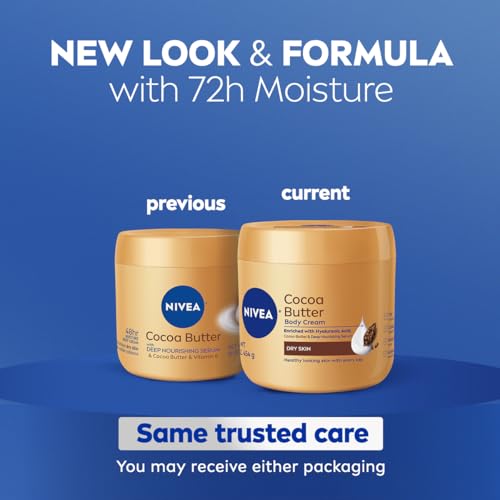 Buy now NIVEA Cocoa Butter Body Cream with Deep Nourishing Serum, Cocoa Butter Cream for Dry Skin, 16 Ounce Jar at indiglob india