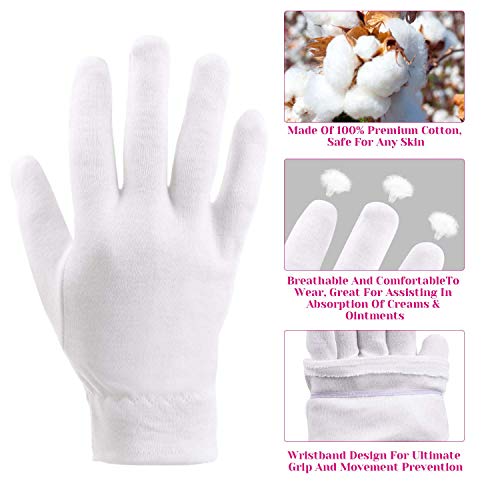 Buy now 100 Percent Cotton Gloves for Dry Hands Eczema, Selizo 10 Pairs White Cotton Gloves for Women Dry Hands Moisturizing Cosmetic Sensitive Irritated Skin Spa at indiglob india