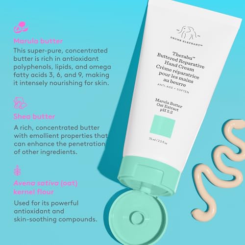 Buy now Drunk Elephant Therabu Buttered Reparative Hand Cream - 75 ml/2.5 fl oz - Hand Lotion - Clean Clinical Skincare - Cruelty-Free - Dermatologist-Tested - Free of Essential Oils, Silicones, and Fragrance at indiglob india