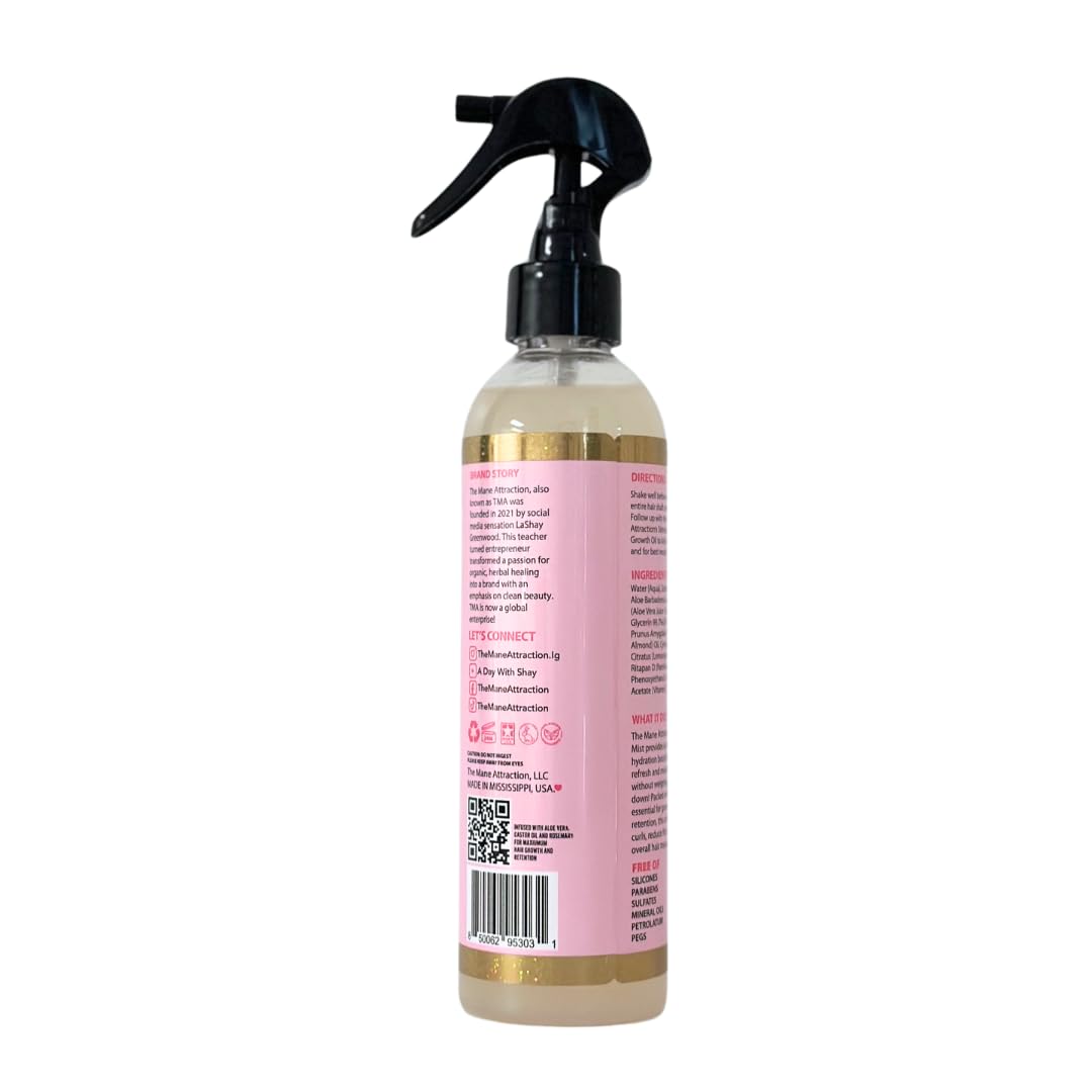 The Mane Attraction Hair Growth Moisture Mist for All Hair Types, 8 Fl Oz
