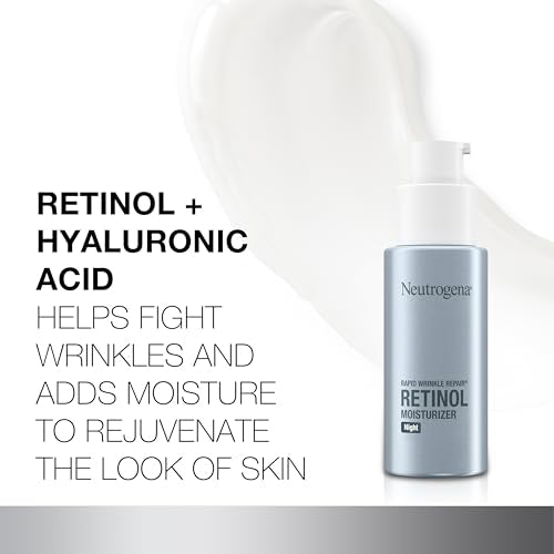 Buy now Neutrogena Rapid Wrinkle Repair Retinol Night Face Moisturizer, Daily Anti-Aging Face Cream with Retinol & Hyaluronic Acid to Fight Fine Lines & Wrinkles, 1 fl. oz at indiglob india