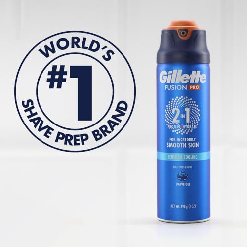 Buy now Gillette PRO Shaving Gel For Men Cools To Soothe Skin And Hydrates Facial Hair, 7oz, ProGlide Sensitive 2 in 1 Shave Gel at indiglob india
