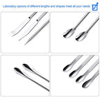 Buy now 22 Pieces Stainless Steel Lab Spatula Micro Scoop Set Laboratory Sampling Spoon Mixing Spatula for Powders Gel Cap Filler at indiglob india