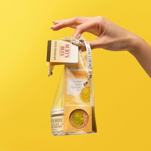 Buy now Burt's Bees Gifts Ideas - Hand Repair Set, 3 Hand Creams plus Gloves - Almond Milk, Lemon Butter Cuticle Cream, Shea Butter Repair at indiglob india