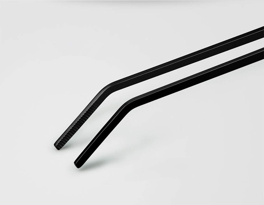 15 inch Black Curved Aquarium Tweezers Stainless Steel Curved Tweezer with Carbonation Protection Coating Against Rust Long Reptiles Feeding Tongs for Aquatic Plants Lizards Spider Snakes