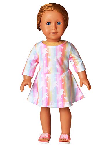 Buy now Long Sleeve Unicorn Dresses for Girls Kids 10 11 Matching 18 inch American Doll at indiglob india