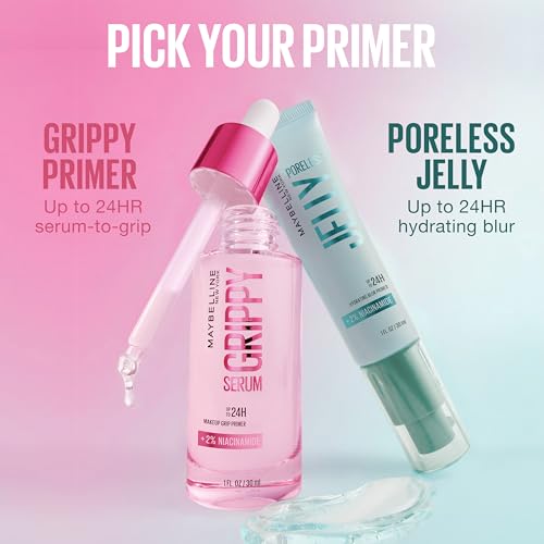 Buy now Maybelline Poreless Jelly Primer, Hydrating, Blurring Makeup Primer with 2% Niacinamide For Up To 24HR Make Up Wear, Clear, 1 Count at indiglob india