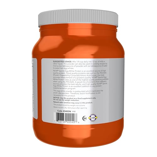 Buy now NOW Foods Sports Nutrition, Egg White Protein, 16 g With BCAAs, Unflavored Powder, 1.2-Pound at indiglob india