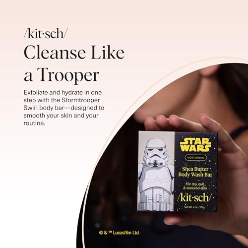 Buy now Kitsch Shea Butter Exfoliating Body Wash x Star Wars Stormtrooper Design â€“ Moisturizing Bar Soap & Gentle Soap Bar â€“ Hydrates, Softens & Soothes Skin â€“ Paraben, Silicone & Sulfate-Free - 4 oz at indiglob india