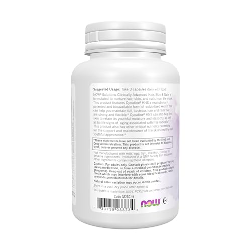 Buy now NOW Foods Solutions, Hair, Skin and Nails, Clinically Advanced, Support with Clinically Tested Cynatine??, 90 Veg Capsules at indiglob india