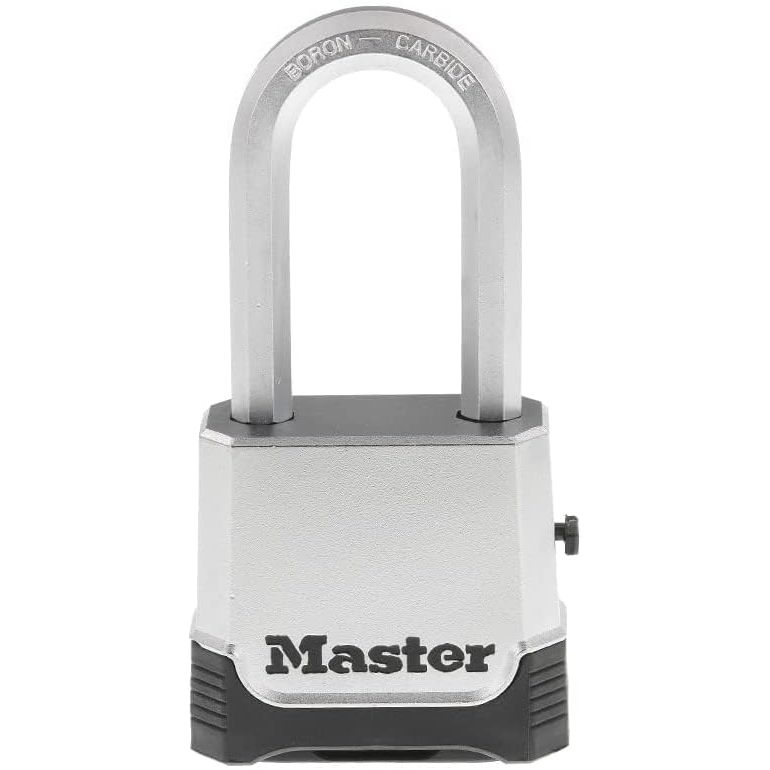 Buy now Master Lock Silver Outdoor Combination Lock, Heavy Duty Weather Resistant Padlock with Resettable Code and Cut Resistant Boron Carbide Shackle for Outdoor Use, M176XDLH at indiglob india
