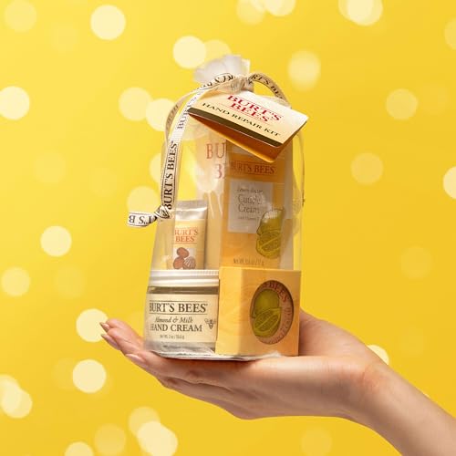 Buy now Burt's Bees Gifts Ideas - Hand Repair Set, 3 Hand Creams plus Gloves - Almond Milk, Lemon Butter Cuticle Cream, Shea Butter Repair at indiglob india