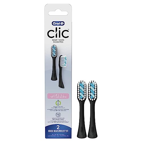 Buy now Oral-B Clic Toothbrush Sensitive Clean Replacement Brush Heads, Black, 2 Count (Pack of 3) at indiglob india