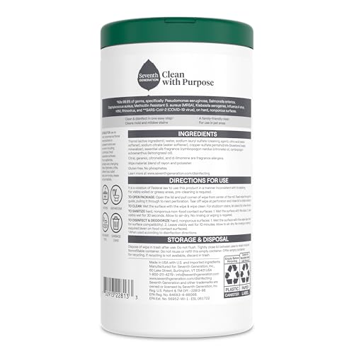 Buy now Seventh Generation Disinfecting Multi Surface Wipes, Botanical Disinfectant, 70 Count, Pack of 6 at indiglob india