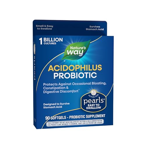 Buy now Probiotic Pearls Acidophilus Once Daily Probiotic Supplement, 1 Billion Live Cultures, Survives Stomach Acid, No Refrigeration, 90 Softgels (Packaging May Vary) at indiglob india