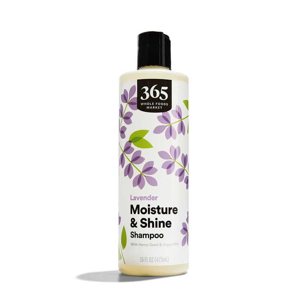 365 by Whole Foods Market, Moisture & Shine Shampoo with Hemp Seed & Argan Oil, Lavender Scent, 16 Fl Oz