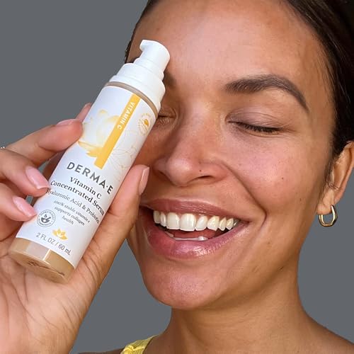 Buy now DERMA E Vitamin C Concentrated Serum, 2 Oz, with Hyaluronic Acid, Vitamin E & Aloe, All Natural, Antioxidant-Rich Concentrated Formula, Hydrating & Brightening Vitamin C Face Serum at indiglob india