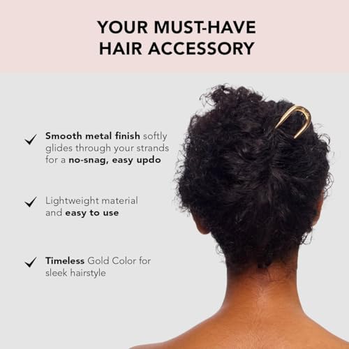 Buy now Kitsch French Hair Pins for Women â€“ Elegant & Durable Metal Hair Fork for Updos, Chignon, Bun & Twist Hairstyles, Secure Hold All Day, Comfortable Fit | Ideal Gifts for Women- Gold, 1pc at indiglob india