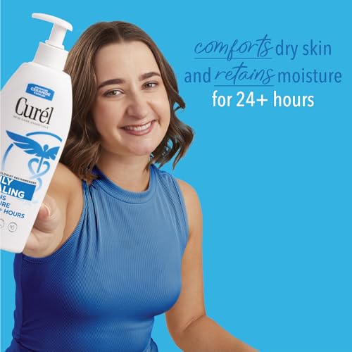 Buy now Curel Daily Healing Body Lotion for Dry Skin, Dermatologist Recommended Hydrating Body Lotion with Advanced Ceramides Complex, 20 Oz at indiglob india
