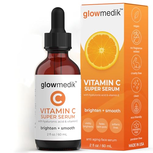 Buy now GlowMedik Vitamin C Serum for Face â€“ Brighten + Smooth Vit C Serum with Hyaluronic Acid, Vitamin E & MSM, Hydrates & Firms Dull or Uneven Skin for a Radiant, Youthful-Looking Glow, 60ml 2 Fl Oz (Pack of 1) at indiglob india