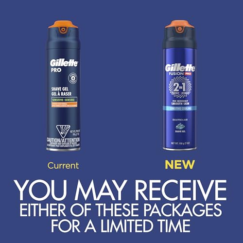 Buy now Gillette PRO Shaving Gel For Men Cools To Soothe Skin And Hydrates Facial Hair, 7oz, ProGlide Sensitive 2 in 1 Shave Gel at indiglob india