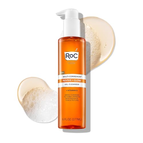Buy now RoC Multi Correxion Revive + Glow Gel Vitamin C Cleanser, Face Wash, Facial Cleanser with Glycolic Acid, Paraben-Free, Sulfate-Free Skin Care - 6 Ounces at indiglob india