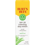Buy now Burt's Bees SPF 30 Calming Day Face Lotion With Aloe and Rice Milk for Sensitive Skin, Sunscreen Face Lotion Soothes Redness and Irritation, 99.4 Percent Natural Origin Skin Care, 1.8 oz. Tube at indiglob india