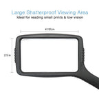 Buy now MagniPros Jumbo Size Magnifying Glass Wide Horizontal Lens(3X Magnification)- Shockproof Housing & Scratch Resistant Design W/Large Viewing Area Ideal for Reading Small Prints & Low Vision at indiglob india