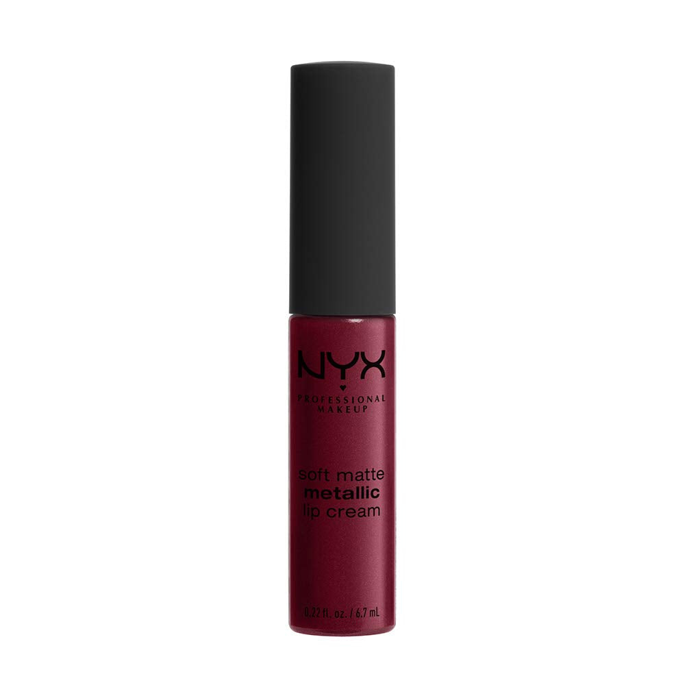Buy now NYX PROFESSIONAL MAKEUP Soft Matte Metallic Lip Cream, Liquid Lipstick - Madrid (Cranberry Red) at indiglob india