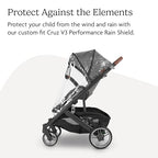Buy now UPPAbaby Performance Rain Shield for Cruz V3 - Waterproof and Windproof Coverage - Ventilated Design - Quick Attachment - Easy Access to Child at indiglob india