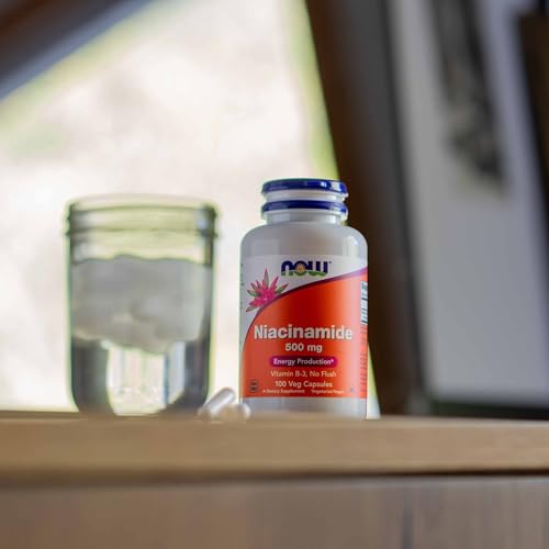 Buy now NOW Foods Supplements, Niacinamide (Vitamin B-3) 500 mg, Energy Production*, 100 Veg Capsules at indiglob india