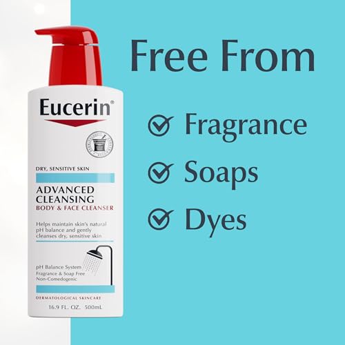 Buy now Eucerin Advanced Cleansing Body & Face Cleanser - Fragrance & Soap Free for Dry, Sensitive Skin - 16.9 fl. oz Bottle at indiglob india