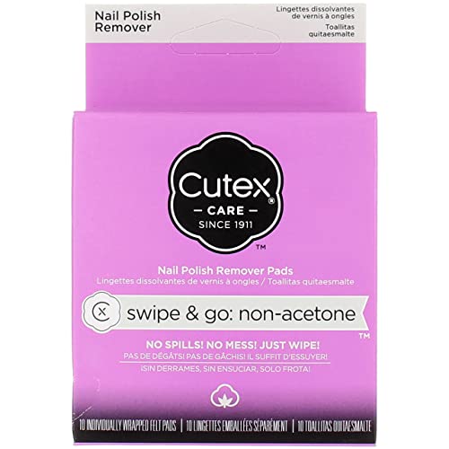 Buy now Cutex Care Swipe & Go Non-Acetone Nail Polish Remover Pads 10ct at indiglob india