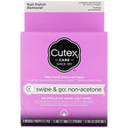 Buy now Cutex Care Swipe & Go Non-Acetone Nail Polish Remover Pads 10ct at indiglob india