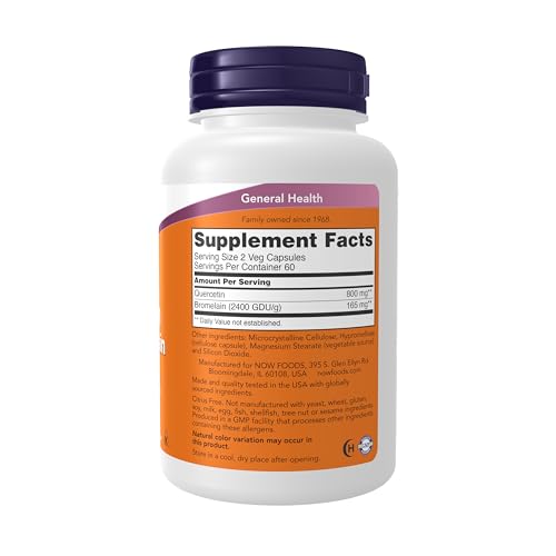 Buy now NOW Foods - Quercetin with Bromelain - 120 Vegetable Capsule(s) at indiglob india