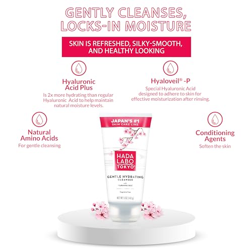 Buy now Hada Labo Tokyo Gentle Hydrating Foaming Facial Cleanser, Fragrance-Free Sensitive Skin Face Wash with Hyaluronic Acid and Conditioning Agents Soften Skin, Locks In Moisture, 5.0 Oz at indiglob india