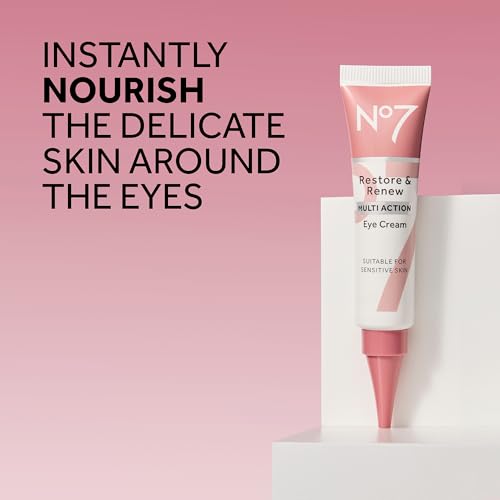 Buy now No7 Restore & Renew Multi Action Eye Cream - Skin Renewing Under Eye Cream for Puffiness & Dark Circles - Moisturizing Formula for Wrinkles (15ml) at indiglob india