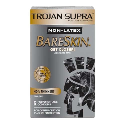 Buy now Trojan Supra Non-Latex Bareskin Lubricated Condoms, 6 ct at indiglob india