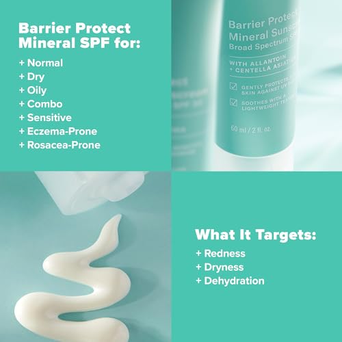 Buy now Paula's Choice CALM Barrier Protect Mineral Sunscreen for Face, SPF 30, Face Sunscreen for Sensitive Skin, Rosacea-Prone, Eczema- Prone Skin, UVA/UVB Protection, Fragrance Free, 2oz at indiglob india