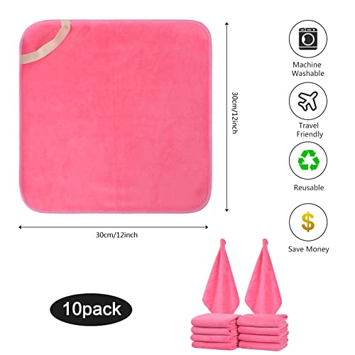 Buy now SINLAND Microfiber Facial Cloths Fast Drying Washcloth 12inch x 12inch Dark Pink 10 pack at indiglob india