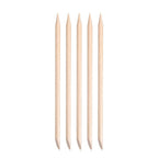 5PCS Orange Wood Nail Sticks Double Sided Cuticle Pusher Remover Multi Functional Orange Wood Cuticle Sticks Manicure Pedicure Tool With Clear Storage Tube