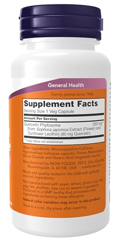 Buy now Now Foods Supplements, Quercetin Phytosome 250mg, Balanced Immune System, 90 Vcaps at indiglob india