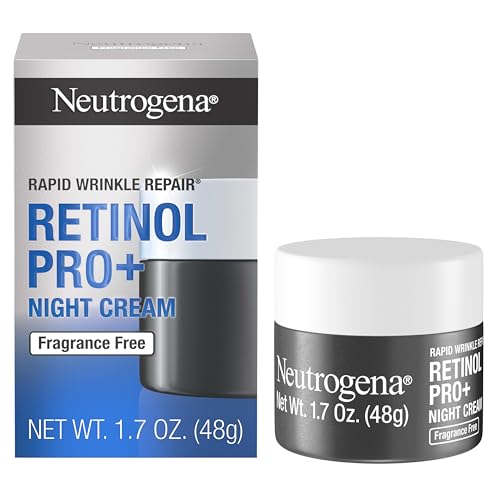 Buy now Neutrogena Retinol Pro+ Anti-Wrinkle Night Moisturizer, Rapid Wrinkle Repair, Anti-Aging Face & Neck Cream, Formulated without fragrance, parabens, dyes, & phthalates, Retinol, 1.7 oz at indiglob india