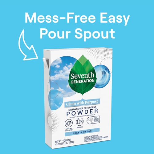 Buy now Seventh Generation Dishwasher Detergent Powder + Rinse Aid, Free & Clear, Biodegradable, Plant-Based & Fragrance-Free, Septic Safe at indiglob india