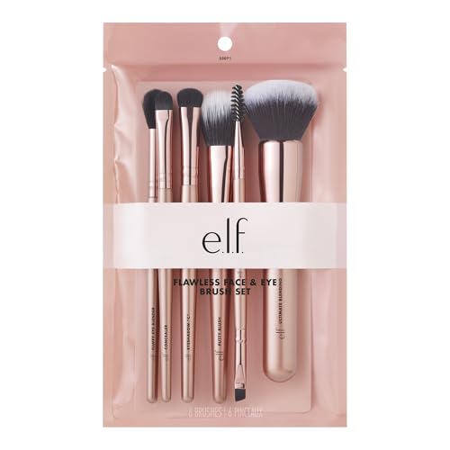 Buy now e.l.f. Flawless Face Kit, 6-Piece Brush Collection, Brushes For Face, Eyes & Brows, Vegan & Cruelty-Free at indiglob india