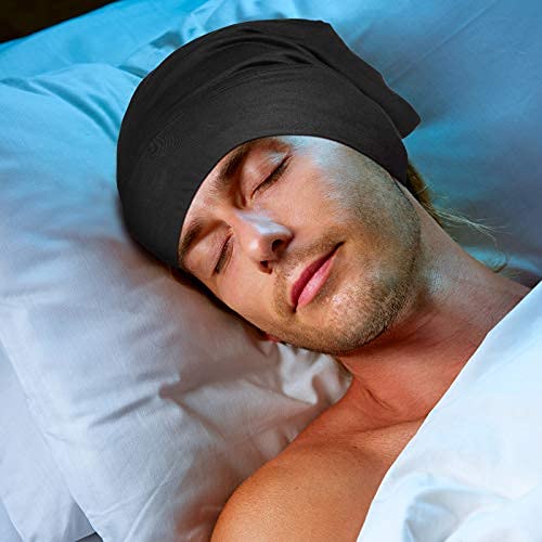 Buy now Geyoga 2 Pcs Adjustable Silk Satin Bonnet for Sleeping Men Silk Satin Beanie with Adjustable Elastic Band for Curly Hair(Black, Gray) at indiglob india