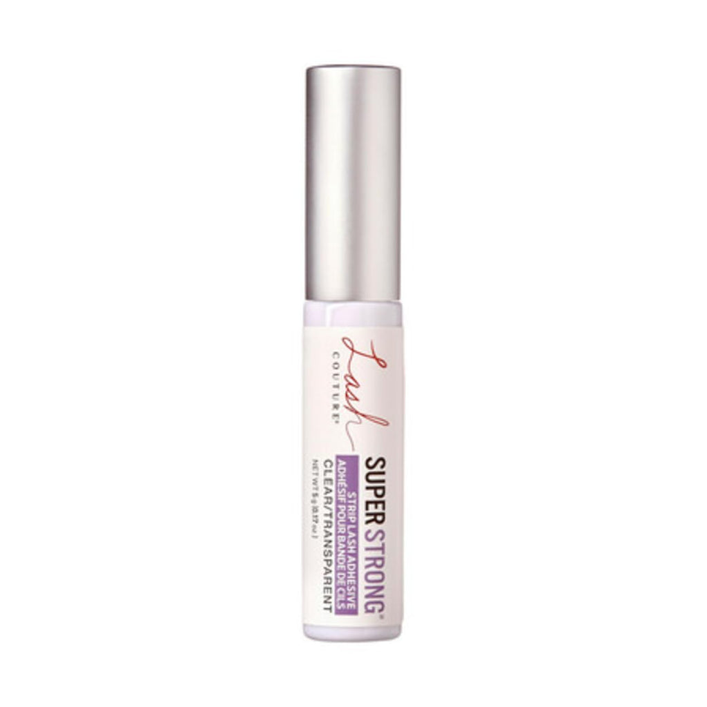 Kiss Lash Couture Super Strong Strip Lash Adhesive, Clear, 0.17 Oz (5 g), 24 Hour Mega Grip Eyelash Glue for Clusters, Extensions & Strip Lashes, with Brush Applicator, Biotin-Infused, Latex-Free