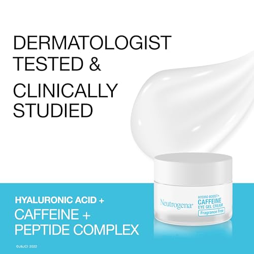 Buy now Neutrogena Hydro Boost + Eye Cream for Dark Circles & Puffiness, Under Eye Cream with Caffeine, Hyaluronic Acid and Peptides, Fragrance Free, 0.5 oz at indiglob india