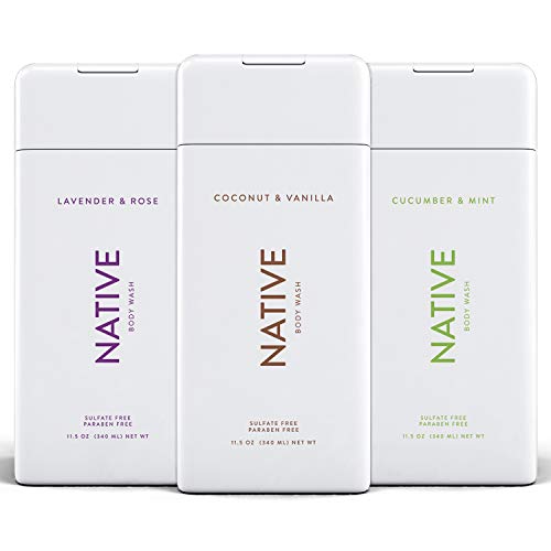 Buy now Native Body Wash 3 Pack - Natural Body Wash Women & Men - SLS & Paraben Free - Cucumber & Mint, Coconut & Vanilla, Lavender & Rose at indiglob india